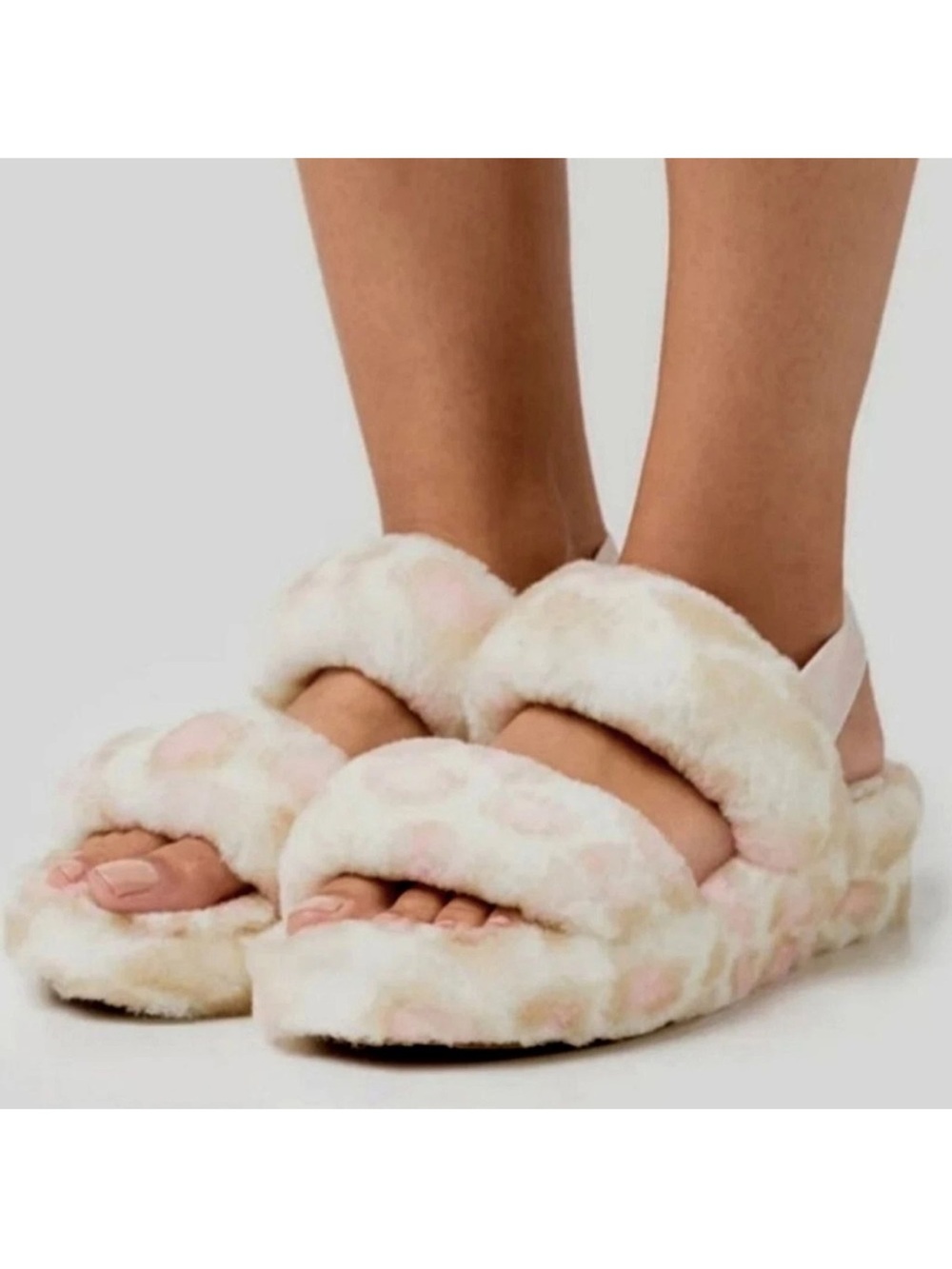 UGG Women's Fluff Oh Yeah Panther Print Slides US 9